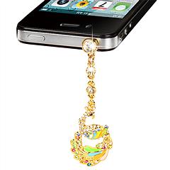 Colorful Crystal Diamond Phoenix Dust Cap Pendant for Cell Phone 3.5mm Jack