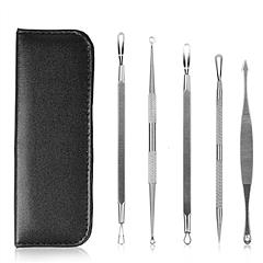 5 Pcs Blackhead Remover Kit Pimple Comedone Extractor Tool Set Stainless Steel Facial Acne Blemish Whitehead Popping Zit Removing for Nose Face Skin C