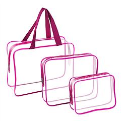 3Pcs Clear Travel Bags Waterproof Cosmetic Makeup Lotion Toiletry Wash Handbags Transparent Holder Pouch Kits For Swimming Travel Hotel
