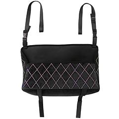 Car Handbag Purse Holder for Front Seat Storage Net Bag Pocket for Car Between Seats Rhinestone Bling Women Automotive Organizer