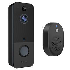 Wireless Smart Wi-Fi Video Doorbell Security Phone Door Ring Intercom Camera Two Way Audio Night Vision 720P Motion Detection Battery Operated