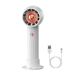 Portable Handheld Fan Rechargeable Pocket Personal Fan Quiet Desk Phone Holder Fan with 3 Speeds Removable Base for Commute Office Outdoor Indoor