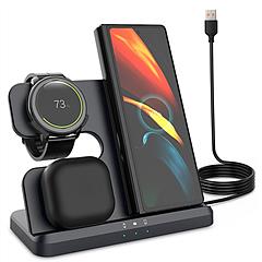 3 In 1 Fast Wireless Charger for Qi-enabled Phones Earphones Watches Wireless Charging Station Fit for IOS Phone 13 12 Pro Pro Max Mini iWatch S7 S6 S