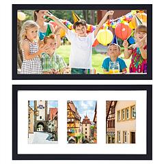 2Pcs Picture Frame 3 Opening Collage Frame 3 5x7IN Photo Black Picture Frame Desktop Wall Mounted Display Frame For Home Decoration