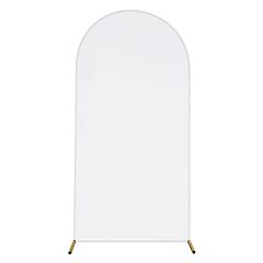 Arch Backdrop Stand Cover 3.28x6.56FT White Spandex Fitted Wedding Arch Cover Elastic Double-Sided Background Covering for Birthday Party Ceremony Dec