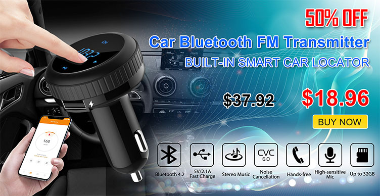 Car Bluetooth 4.2 FM Transmitter Smart Car Locator