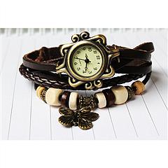 Vintage Women\'s Watch Bohemian Handmade Leather Watch Quartz Wrist Watch Fashion