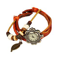 New! Beautiful Bohemian Style Retro Handmade Leather Angel Wing Women's Watches-orange
