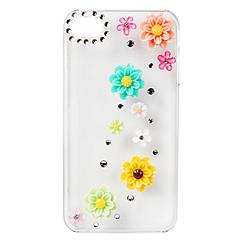 Transparent Bling Rhinestone Flower Case For iPhone 4/4S