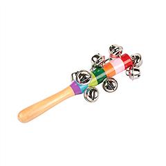 Rainbow Color Wooden Handbell Pram Rattle