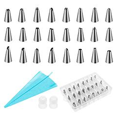 24Pcs Cake Decorating Supplies kit Stainless Steel DIY Baking Supplies Icing Tips with Pastry Bags & Disposable Coupler & Storage Case