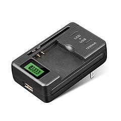 Mobile Universal Battery Charger LCD Indicator for Cell Phones Camera and USB Out