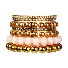 7-Piece Retro Burnished Gold Inlaid Rhinestones Bangle Bracelet Set