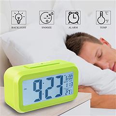 iMounTEK Digital Clock w/ LCD Backlight Alarm Snooze Temperature Calendar Display Light Sensor Eye-Friendly
