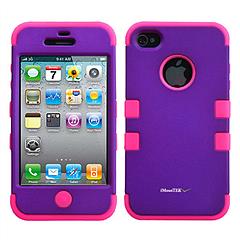 TUFF iphones 4 4s case white and purple color