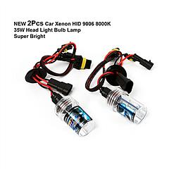 2PCS 9006/HB4 HID Xenon Light Bulbs AC 35W 8000K 3500LM Headlight Fog Light Low/High Beam Replacement Bulbs