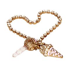 Luxury Crystal Diamond Icecream Dust Cap Pendant