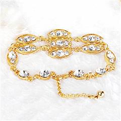 Noble Burnished Gold Bling Rhinestone Bracelet