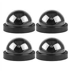 4Packs Fake Security Camera Dome Dummy Camera w/ Realistic Looking Flash LED Lights Simulated Surveillance Security for Home Shop Factory