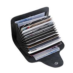 Credit Card Holder Wallet PU Leather Snap Closure Purse Accordion Case with 12 Pcs Card Slots