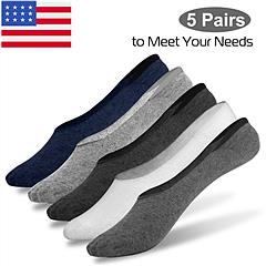 No Show Socks 5 Pairs Breathable Boat Socks Non-slip Low Cut Invisible Socks