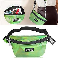 Women Shiny Leather Waist Pack Bag Adjustable Belt Bag for Traveling Casual Running Cycling