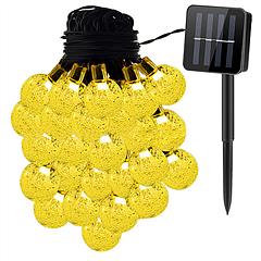 Globe String Solar Lights 30 Ball LED Fairy Solar Lamps 8 Lighting Modes IP65 Waterproof Decorative Lights w/ Stake Garden Lawn Flower Trees Patio Gar