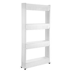 iMounTEK 4 Tiers Slim Storage Cart Mobile Rolling Shelf Unit Narrow Space Shelf for Kitchen Bathroom Pantry Laundry Garage Office