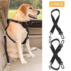 2Pcs Pet Dog Seat Belt Leash Adjustable Pet Dog Cat Safety Leads Harness Car Vehicle Nylon Fabric Seatbelt Strap