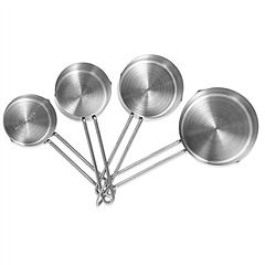 4Pcs Stainless Steel Measuring Cups Spoons Stackable Kitchen Measuring Set for Cooking, Baking, Liquid Dry Ingredients