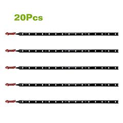 20Pcs 12V Auto LED Light Strip 11.8-inch 15 LEDs Flexible IP68 Waterproof LED Strip for Motorcycle Car Truck SUV Exterior Interior Decoration White