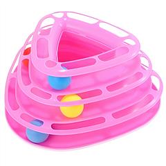 Cat Track Tower Toys 4-Layer Ball Track Interactive Cat Toys Electric Rotate Butterfly Birds