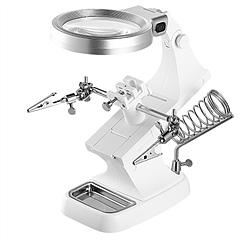 LED Light Helping Hands Magnifying Glass 3X/4.5X w/ 360°Adjust Third Hand Soldering Vise