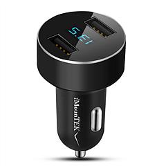 Universal 15W/3.1A Dual USB Car Charger Adapter Aluminum Alloy Fast Car Charging Adapter for iPhone XR XS Tablet PC