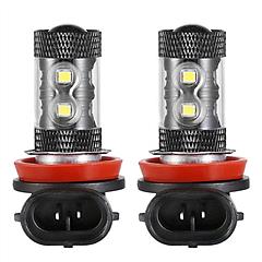 2PCS 800LM 50W H8/H9/H11 LED Fog DRL Light Bulb IP68 Waterproof 10 2835 LEDs 360° Beam Angle 6000K White