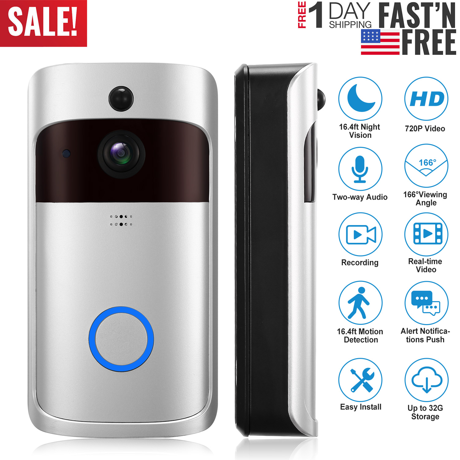 wireless door bell security camera