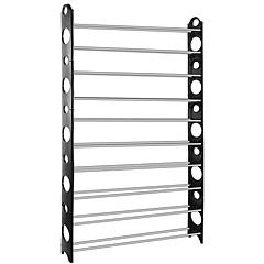 50-Pair Shoe Rack Storage Organizer 10-Tier Portable Wardrobe Tower Stackable Adjustable Shelf for Closet Cabinet Entryway