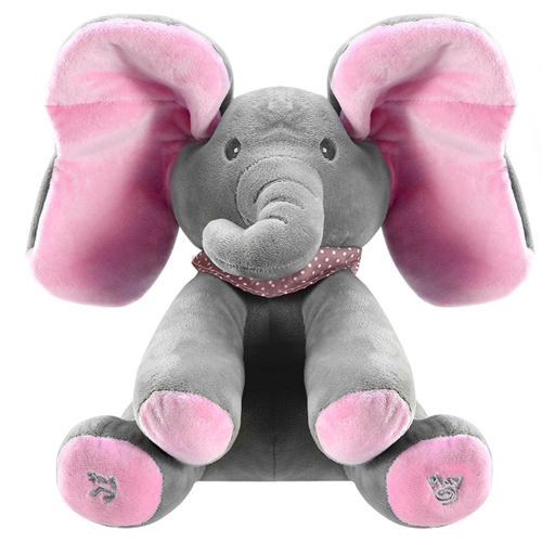 12 stuffed plush elephant doll peek a boo elephant animated talking