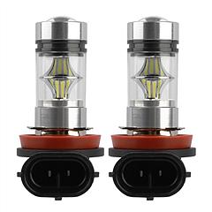 2PCS 1000lm 100W H8/H9/H11 LED Fog DRL Light Bulb IP65 Water-Resistant 360° Beam Angle 6000K White