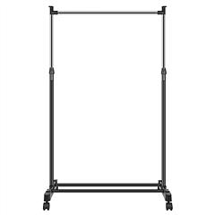 15kg/33lbs Garment Racks 3.12ft-4.80ft Height Adjustable Clothes Stand Foldable Clothes Hanger w/ Wheels Storage Shelf For Dormitory Home