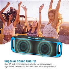 Wireless Speaker HD Stereo Enhanced Bass Hands-free w/ Noise-Cancelling Mic Portable Speaker 800mAh Battery Aux-in USB TF Slot for Party Camping Hikin