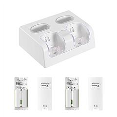 Charging Dock Station For 2 Nintendo Wii Remotes 4 Rechargeable Battery Packs w/ LED Indicator