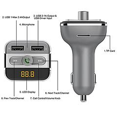 Car Wireless FM Transmitter 3.4A Dual USB Charge Hands-free Call Car MP3 Player TF Card USB Disk Reading