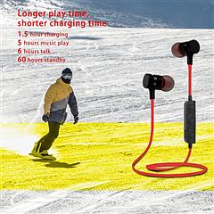 Wireless Headsets In-Ear Neckband Headphones Sweat-proof Sport Earbuds w/ Call Alert Number Broadcast For Gym Running Hiking