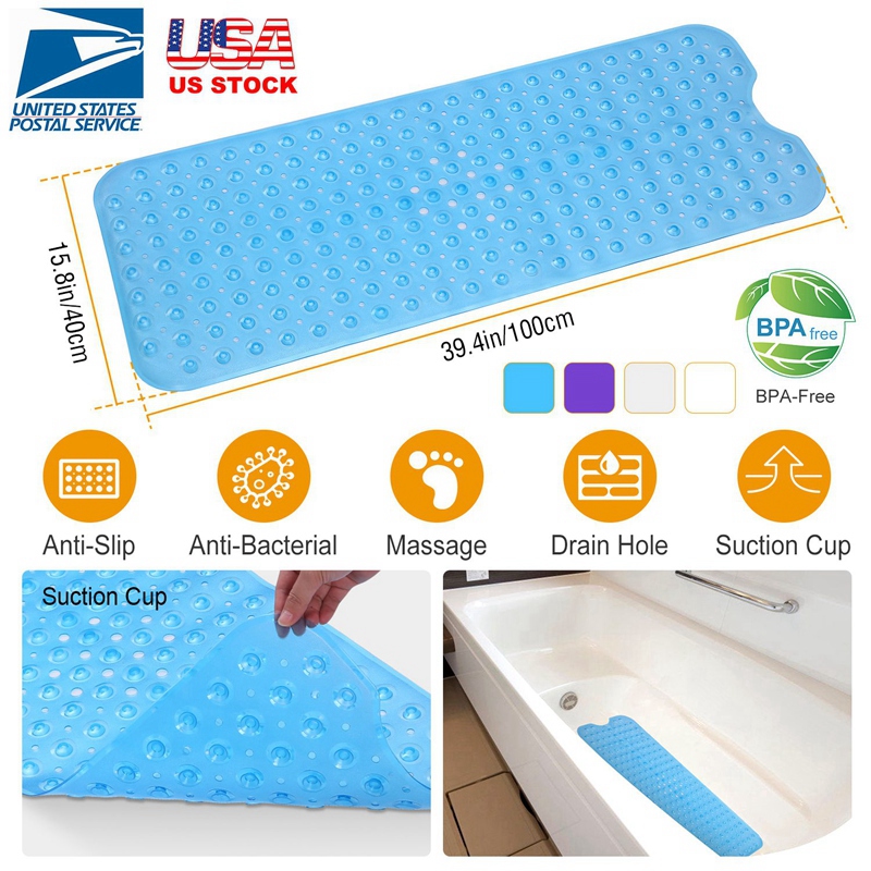 Bath Tub Mat NonSlip Shower Mat BPAFree Massage AntiBacterial with