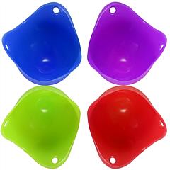 4 Pack Egg Poachers Silicone Egg Poaching Cups BPA Free Non-Stick Poached Egg Maker for Microwave Stovetop Egg Cooking