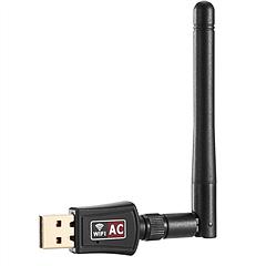 USB WiFi Adapter AC600Mbps 5G/2.4G Dual Band 802.11ac Wireless Network Adapter w/ 2dBi External Antennas For PC Desktop Laptop