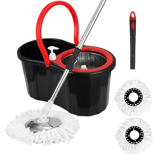 360 Spin Mop Stainless Steel Spin Mop Wringer Bucket Set Wet Dry Floor