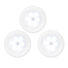 3Pcs Motion Sensor Light Closet Lights Magnetic Stick-on Cordless Night LED Lamp Battery-Powered for Stair Hallway Cabinet Camping