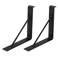 2Pack Wall Mounted Shelf Bracket Heavy Duty L-Shaped Metal Shelf Bracket Rack Support with Screws Set